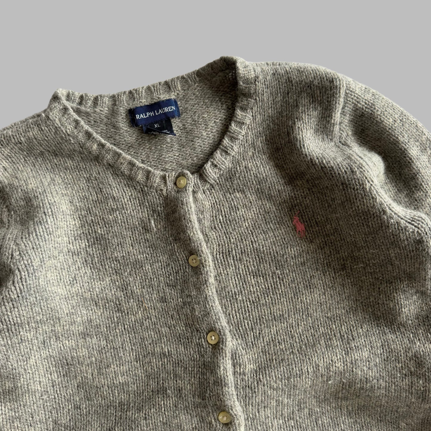 Y2K Polo Ralph Lauren Heavy Wool Cardigan - M