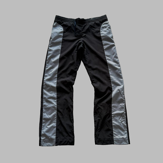 Y2K Nike Panelled Wide Leg Track Pants - M