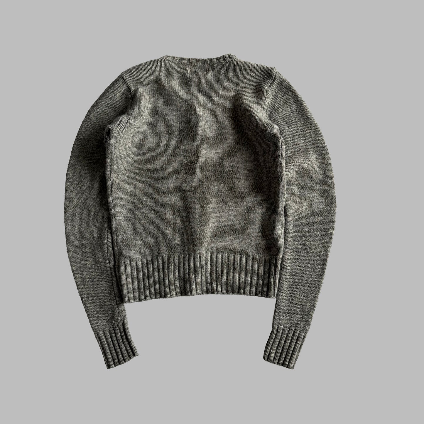 Y2K Polo Ralph Lauren Heavy Wool Cardigan - M