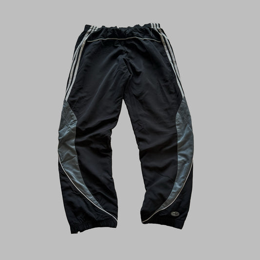 Y2K Adidas Three Stripe Wide Leg Track Pants - L