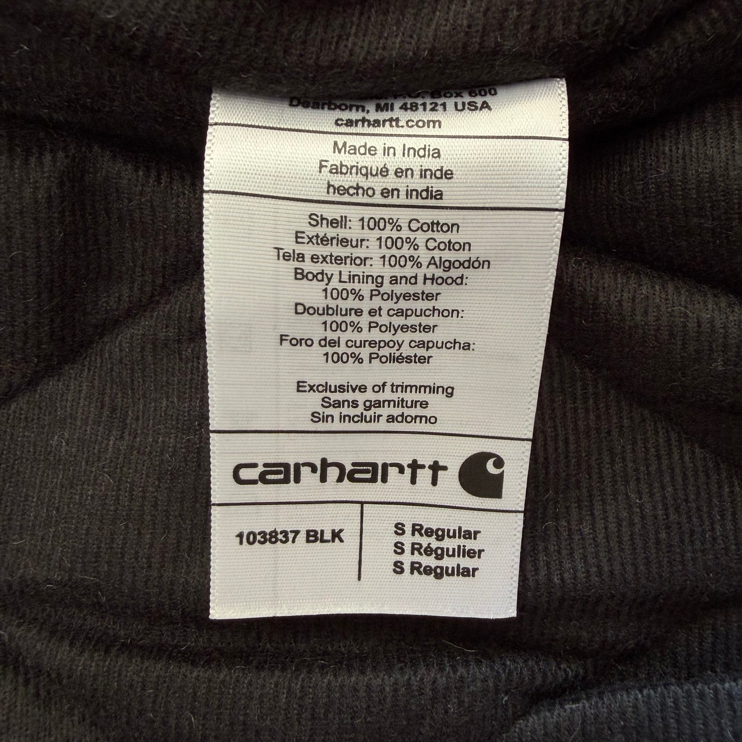 Carhartt Fleece-Lined Duck Canvas Jacket - S