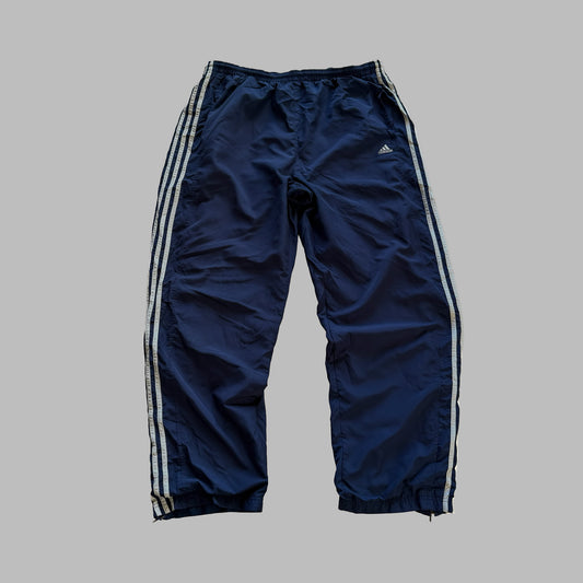 Y2K Adidas Three Stripe Wide Leg Track Pants - XL