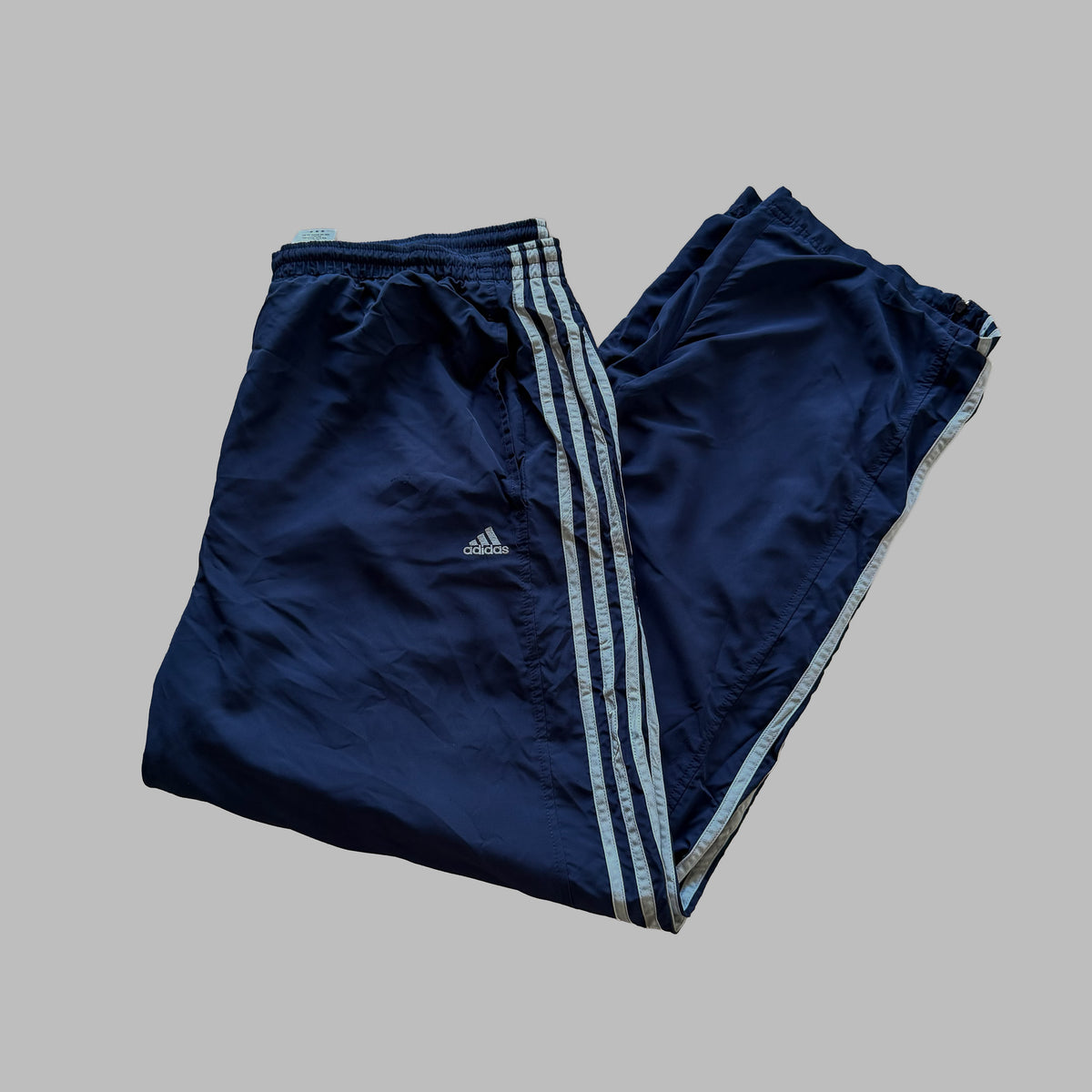 Y2K Adidas Three Stripe Wide Leg Track Pants - XL