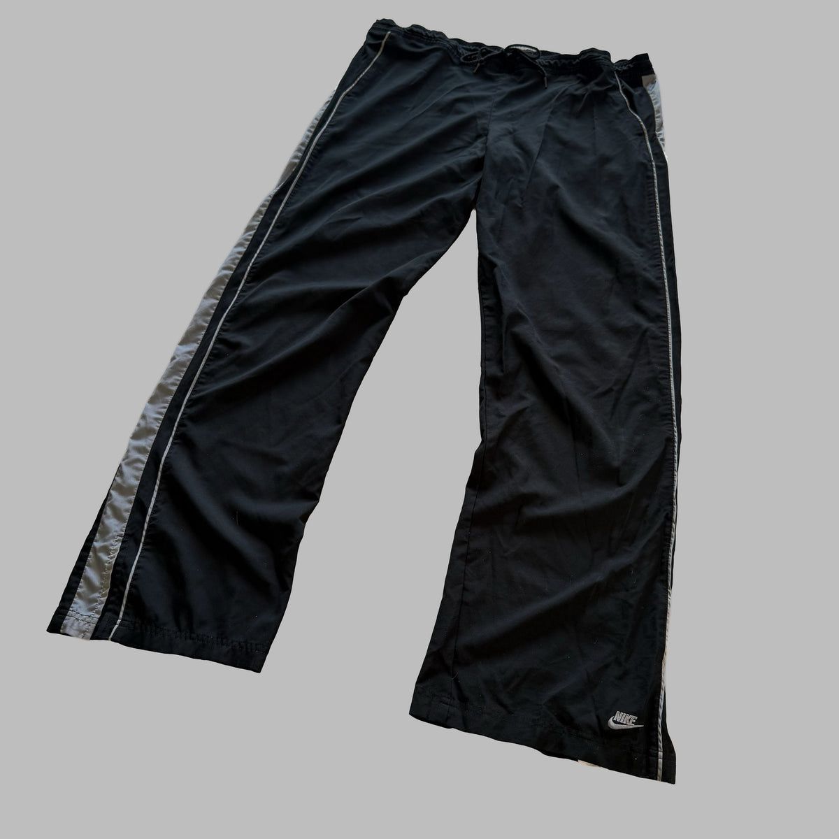 Y2K Nike Striped Wide Leg Track Pants - L