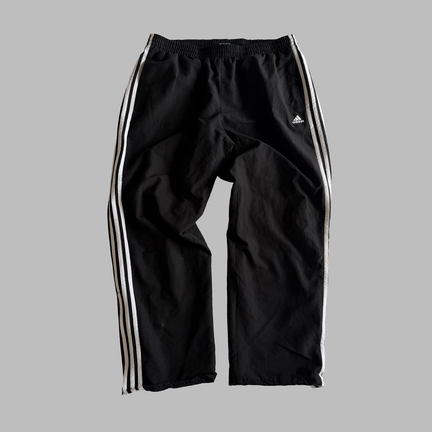 Y2K Adidas Three Stripe Wide Leg  Track Pants - XL