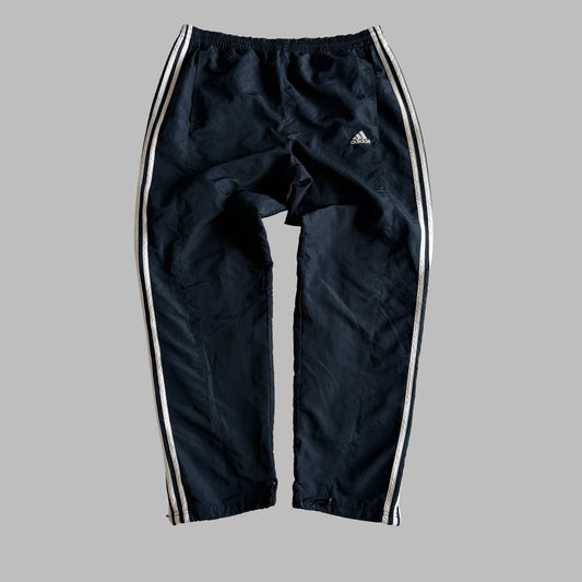 Y2K Adidas Three Stripe Parachute Track Pants - L