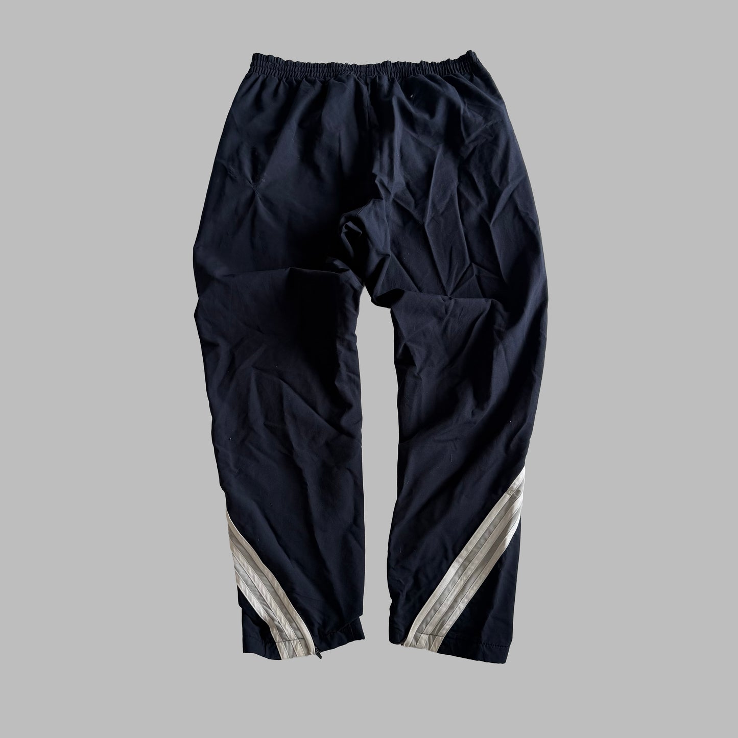 Y2K Adidas Three Stripe Baggy Track Pants - L