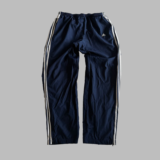 Y2K Adidas Three Stripe Straight Leg Track Pants - L