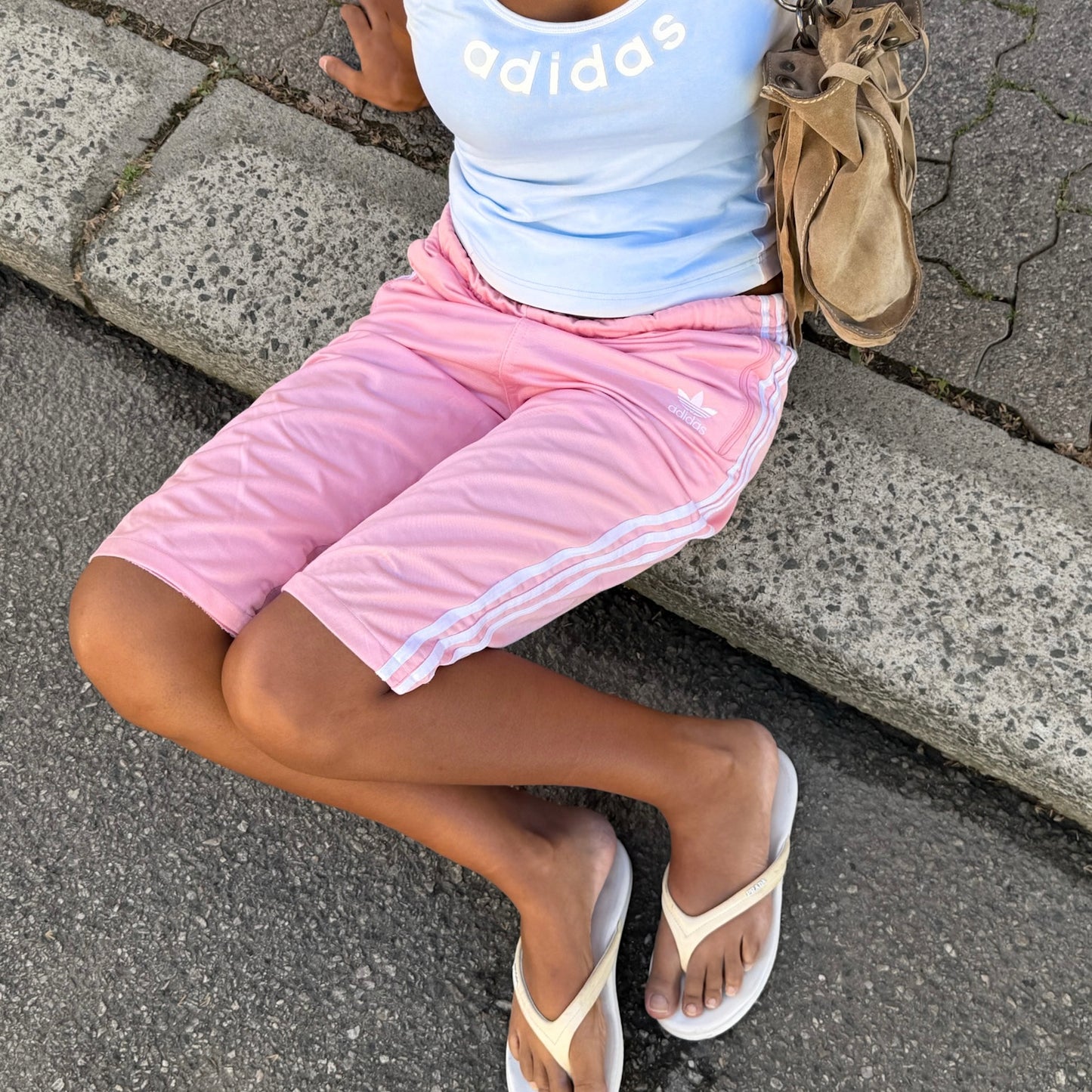 Y2K Adidas Three Stripe Capris - XS