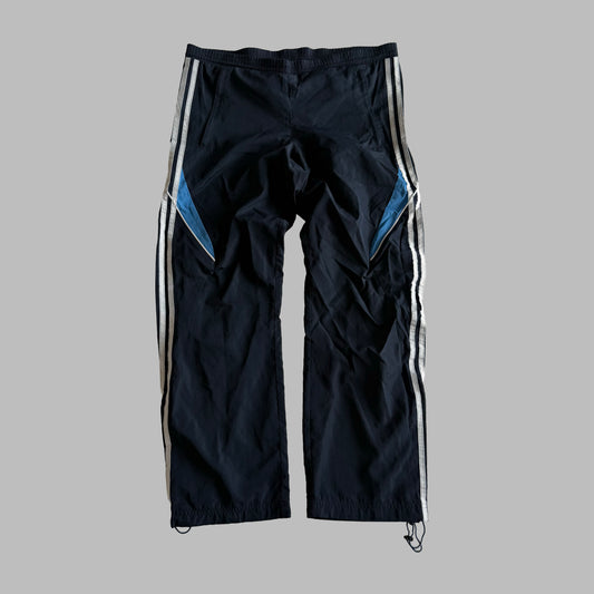 Y2K Adidas Three Stripe Wide Leg Track Pants - M