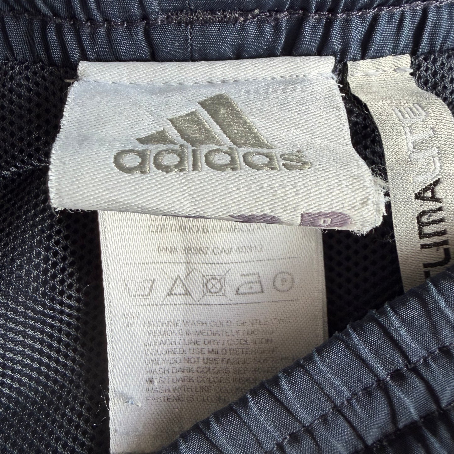 Y2K Adidas Three Stripe Wide Leg Track Pants - M