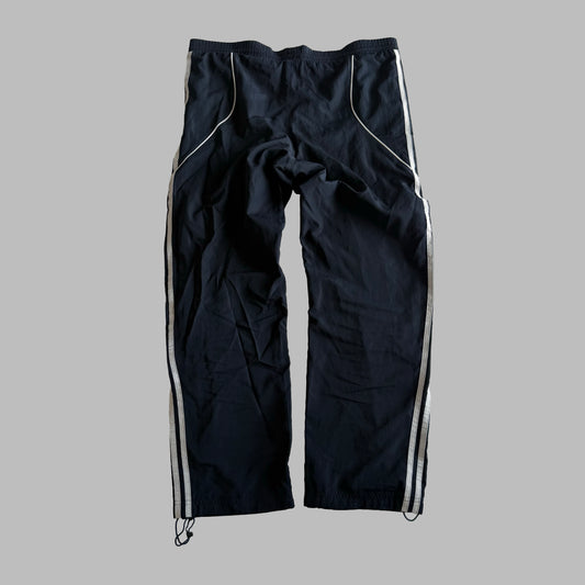 Y2K Adidas Three Stripe Wide Leg Track Pants - M