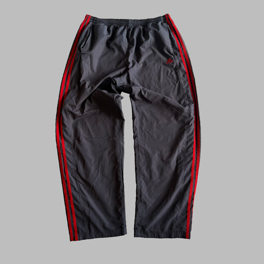 Y2K Adidas Three Stripe Wide Leg Track Pants - M