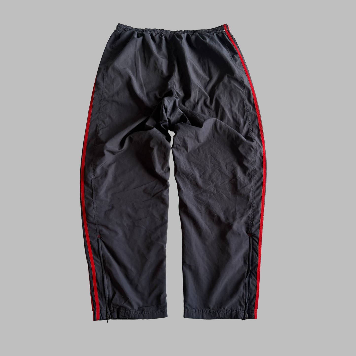 Y2K Adidas Three Stripe Wide Leg Track Pants - M