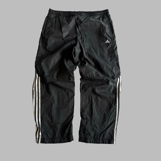 Y2K Adidas Three Stripe Wide Leg Track Pants - M