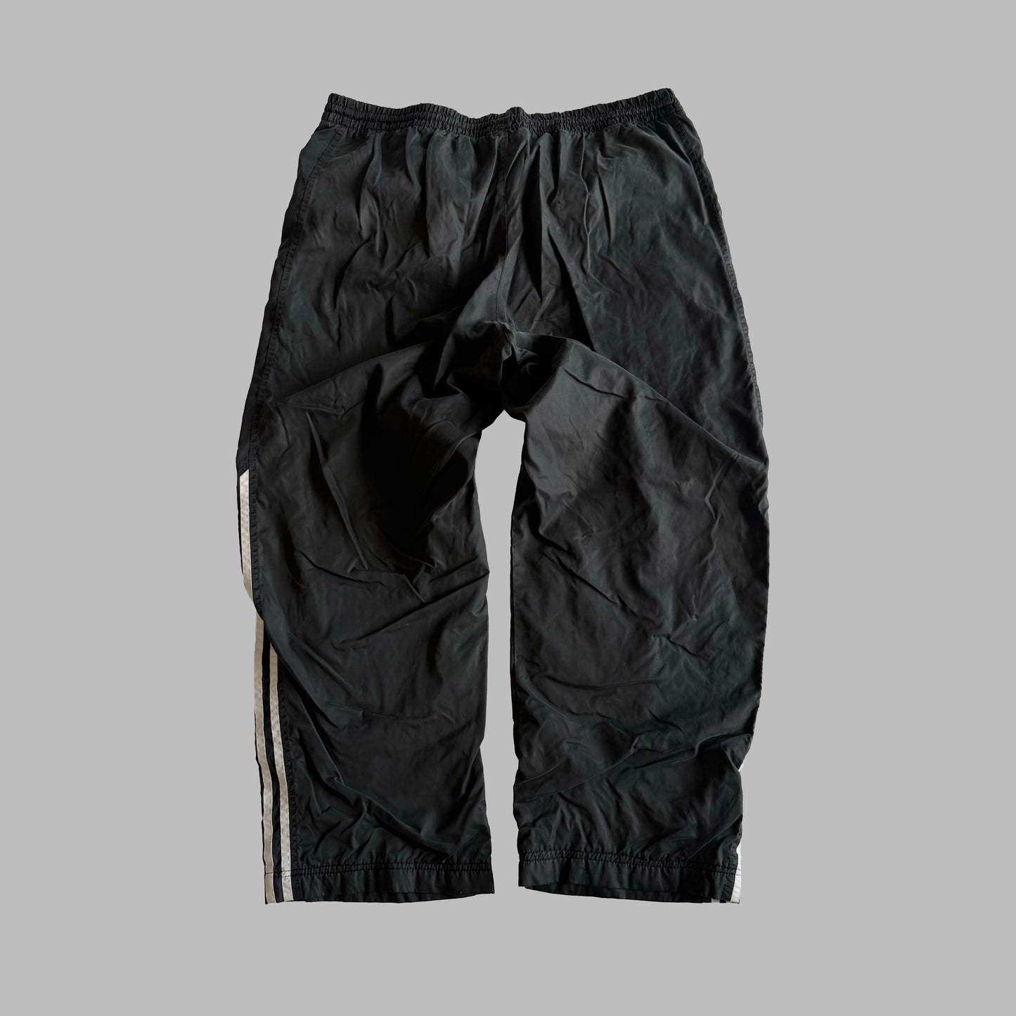 Y2K Adidas Three Stripe Wide Leg Track Pants - M