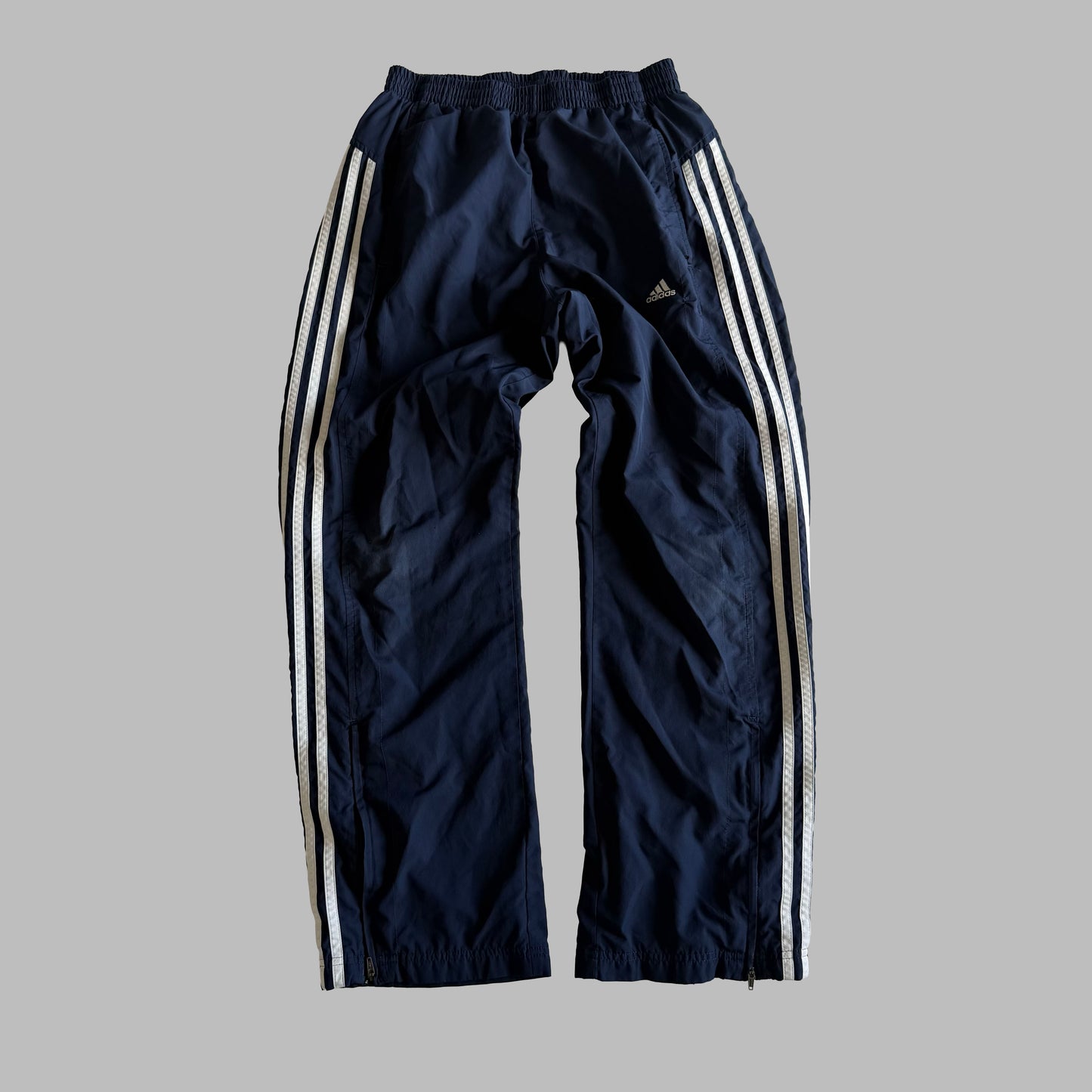 Y2K Adidas Three Stripe Baggy Track Pants - S