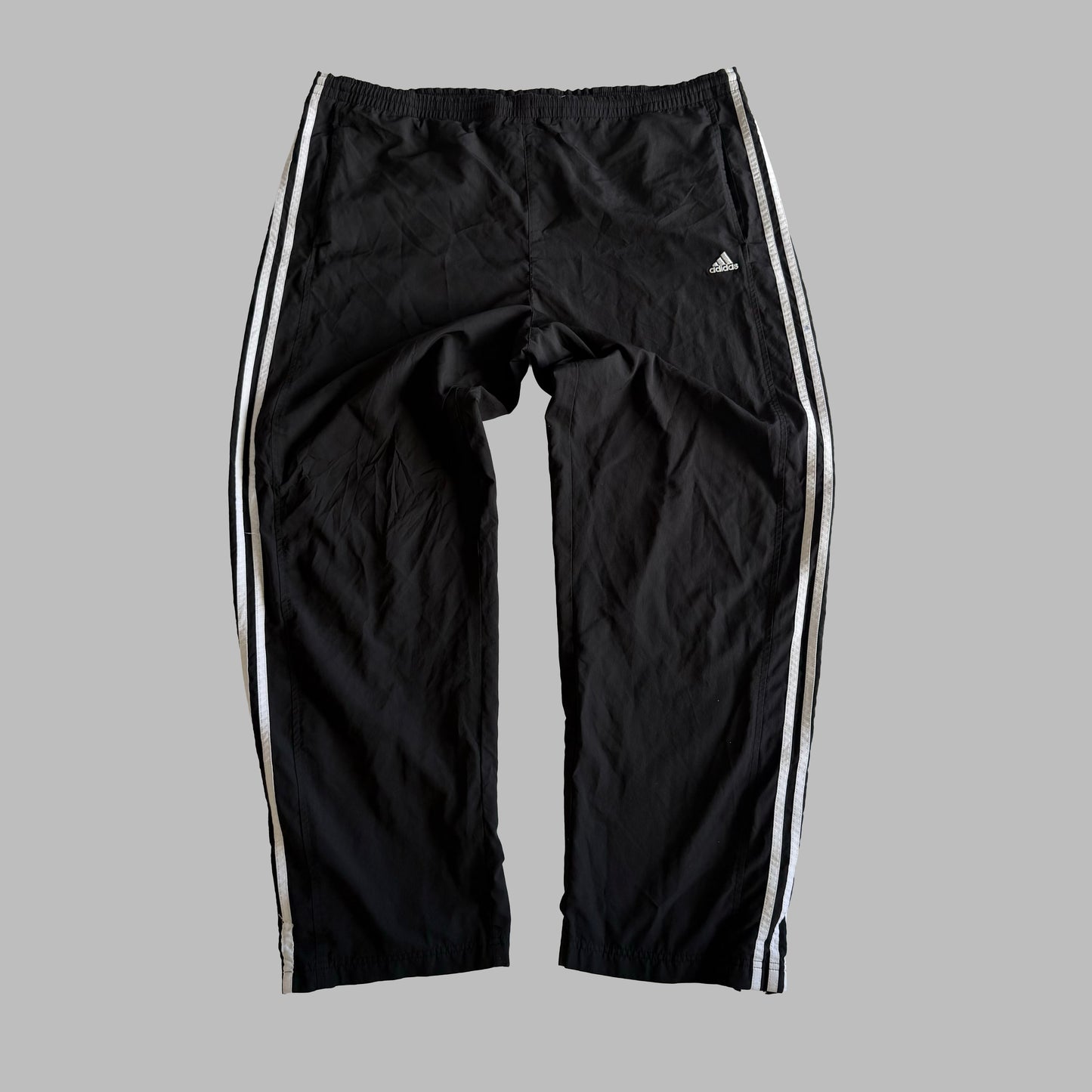 Y2K Adidas Three Stripe Wide Leg Track Pants - XL
