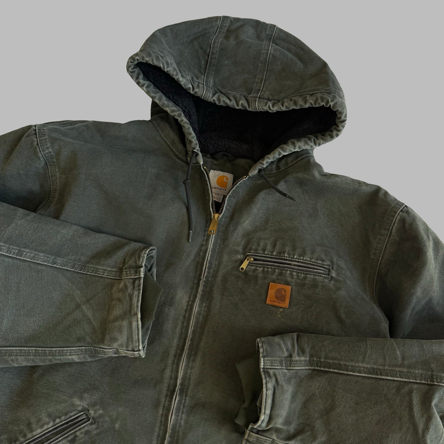 Y2K Carhartt Sherpa-lined Hooded Work Jacket - XXL