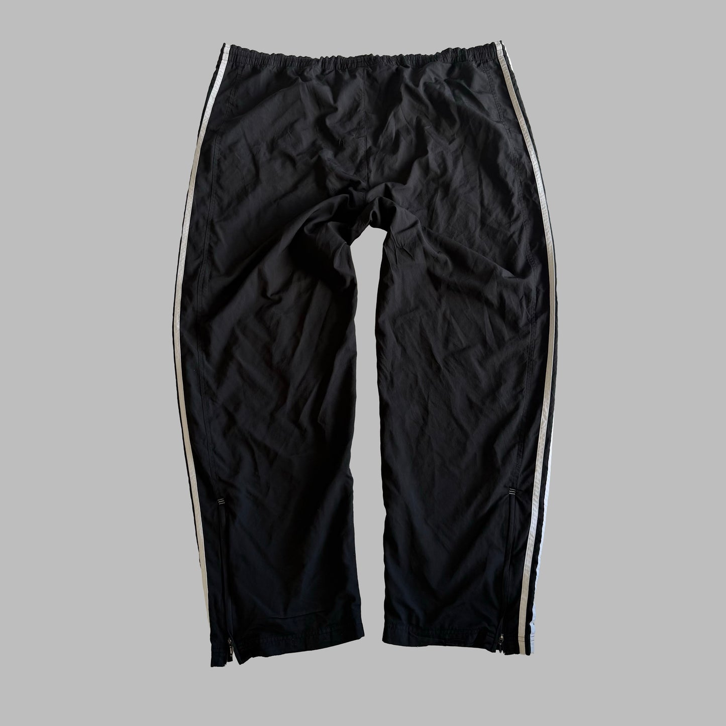 Y2K Adidas Three Stripe Wide Leg Track Pants - XL