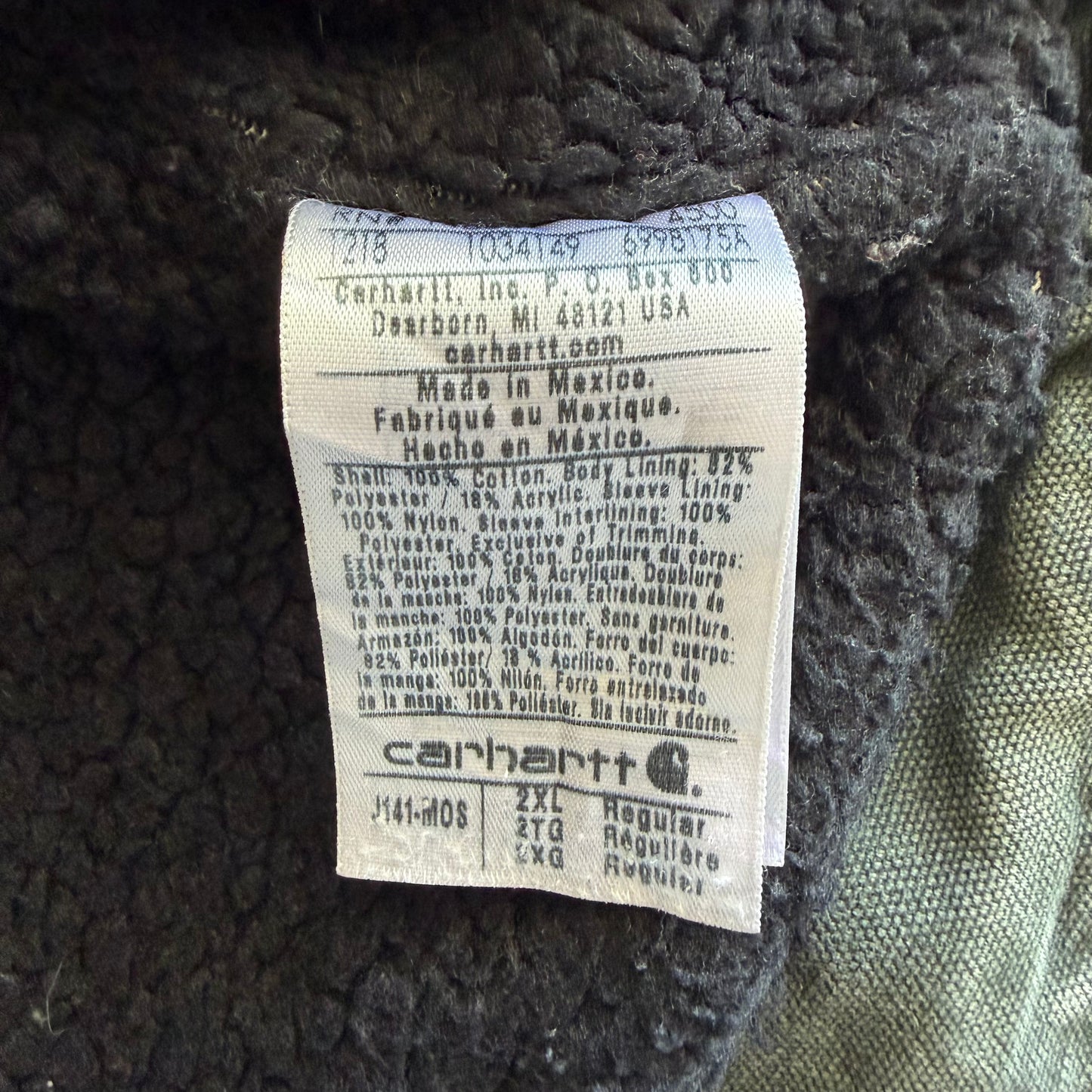 Y2K Carhartt Sherpa-lined Hooded Work Jacket - XXL