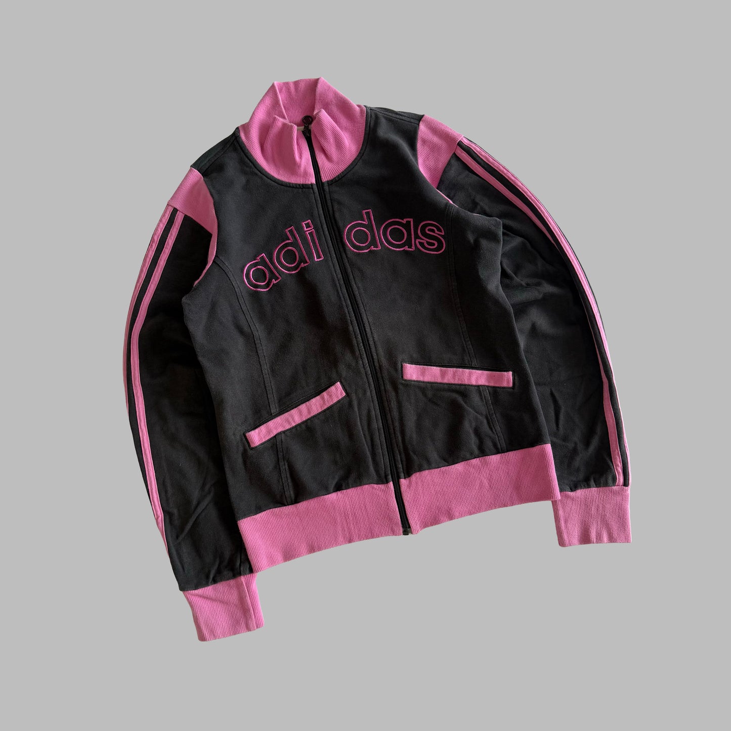 Y2K Adidas Spell Out Track Jacket - S