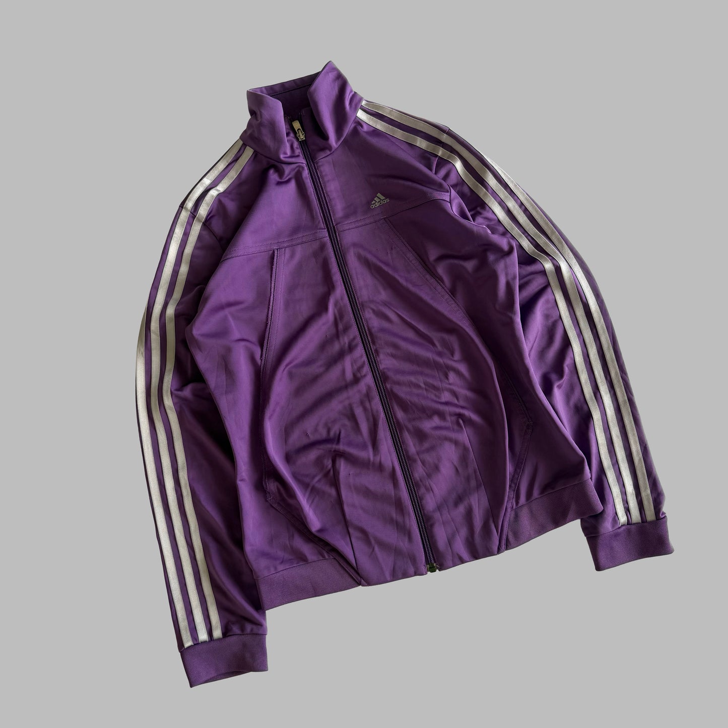 Y2K Adidas Lightweight Three Stripe Track Jacket - S