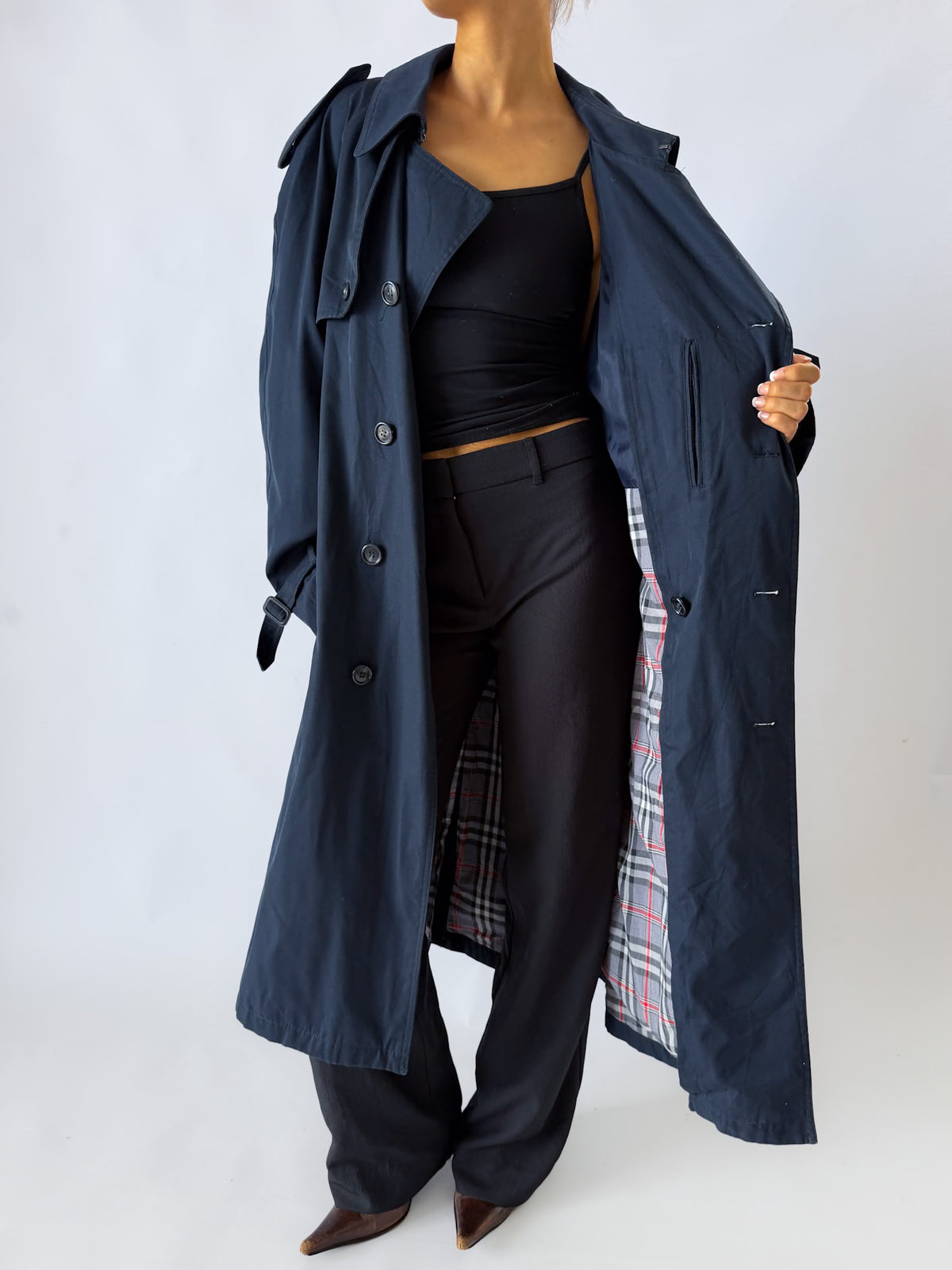 90s Double Breasted Burberry Trench Coat - M
