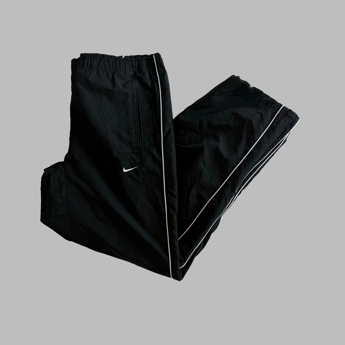 Y2K Nike Wide Leg Striped Track Pants - M