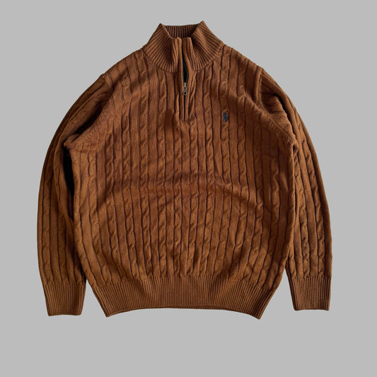 Ralph Lauren Cable Knit Quarter Zip - Large