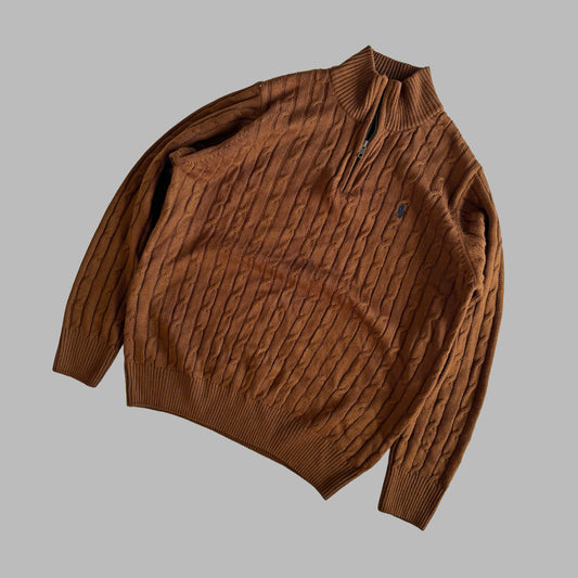Ralph Lauren Cable Knit Quarter Zip - Large