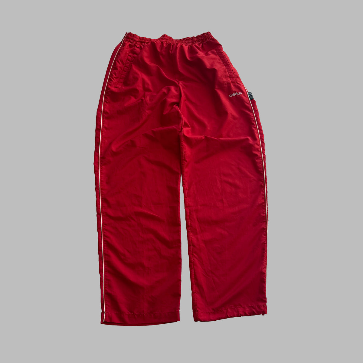 Y2K Adidas Striped Wide Leg Track Pants - S