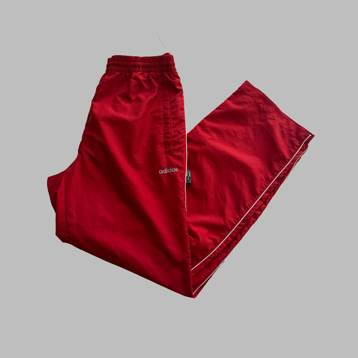 Y2K Adidas Striped Wide Leg Track Pants - S