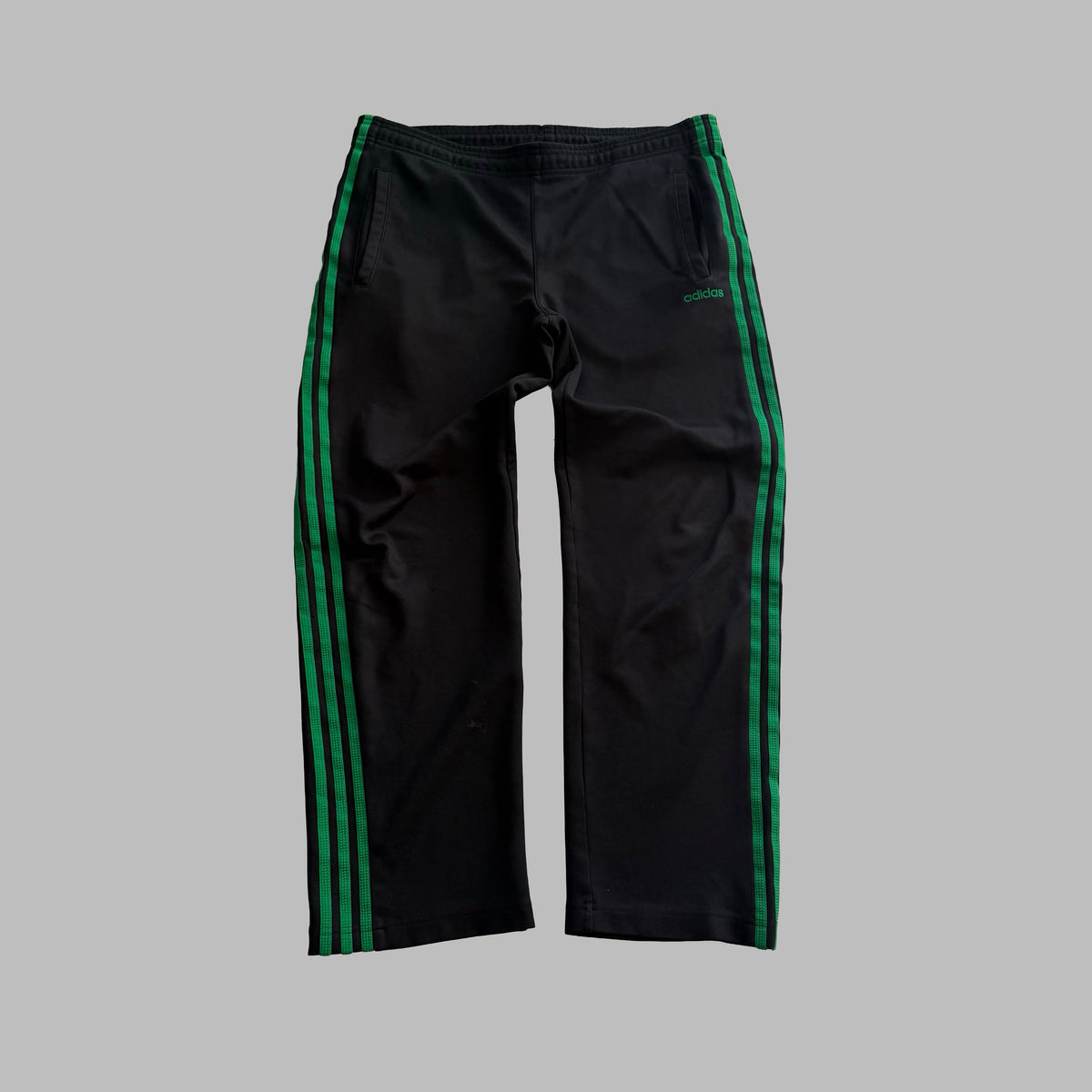 Y2K Adidas Three Stripe Straight Leg Track Pants - XL