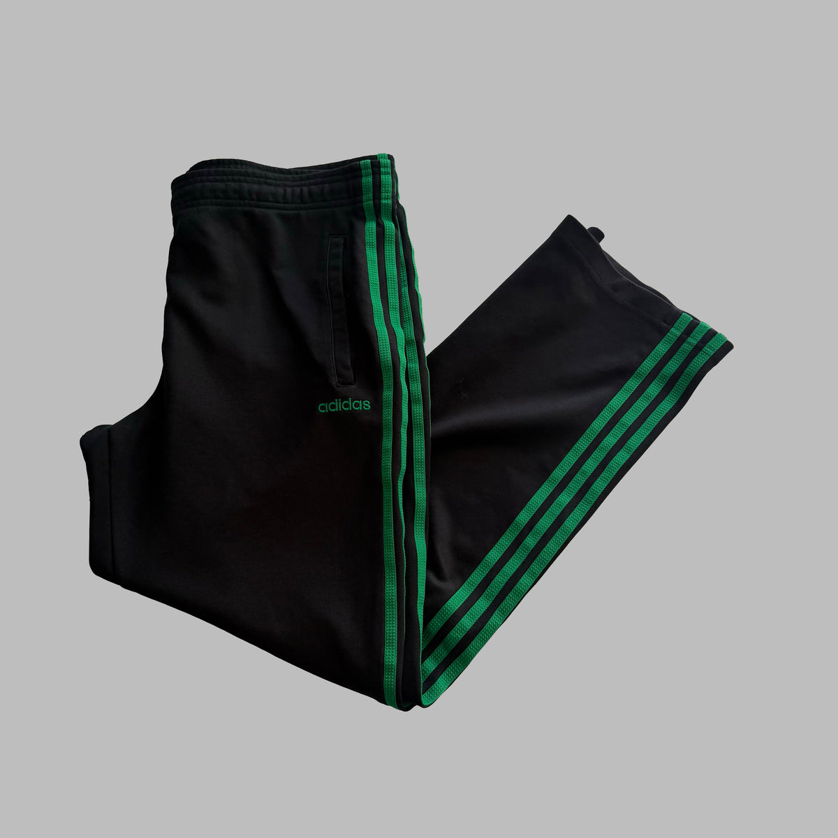 Y2K Adidas Three Stripe Straight Leg Track Pants - XL