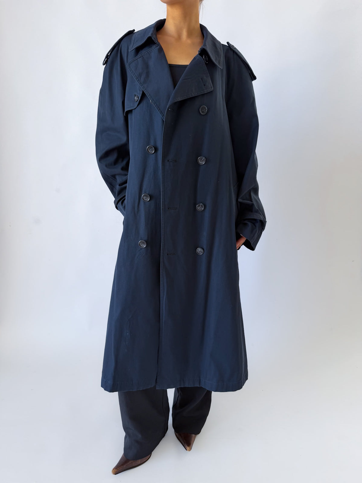 90s Burberry Double Breasted Trench Coat - L