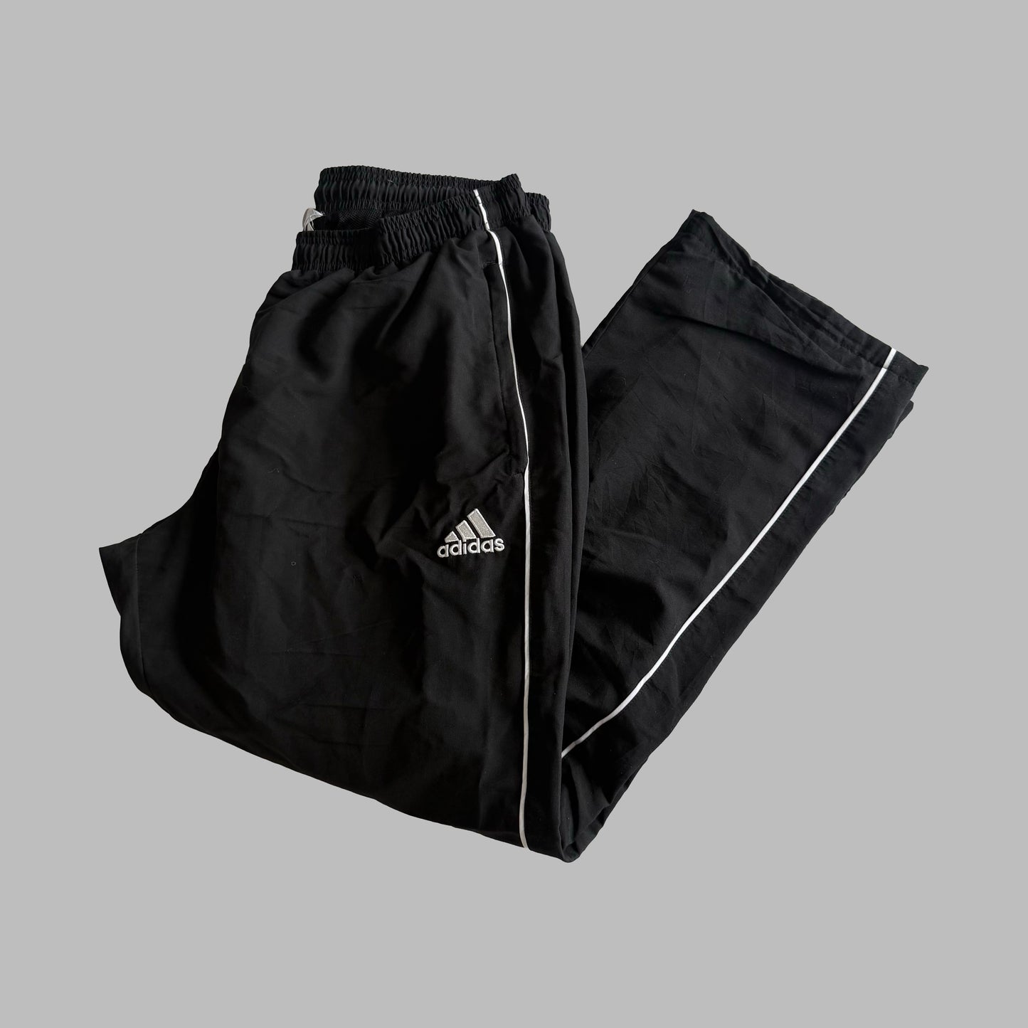 Y2K Adidas Striped Wide Leg Track Pants - XL