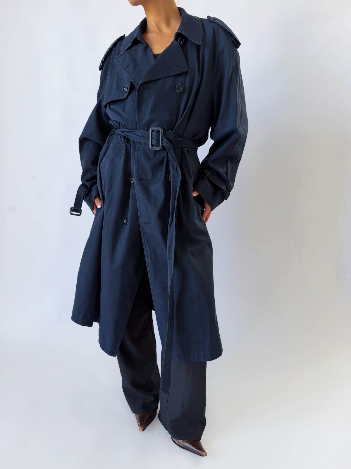 90s Burberry Double Breasted Trench Coat - L