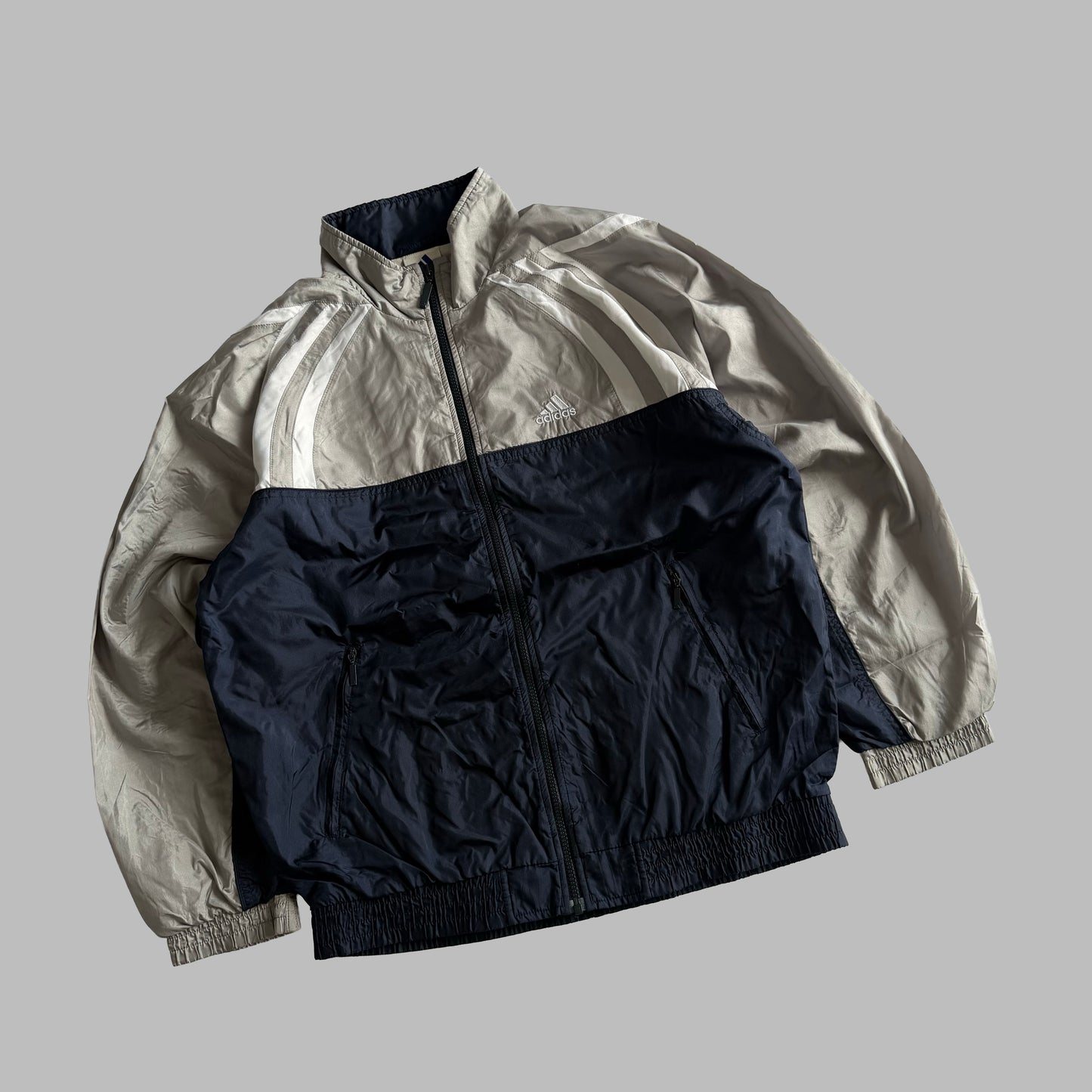 90s Adidas Three Stripe Track Jacket - L