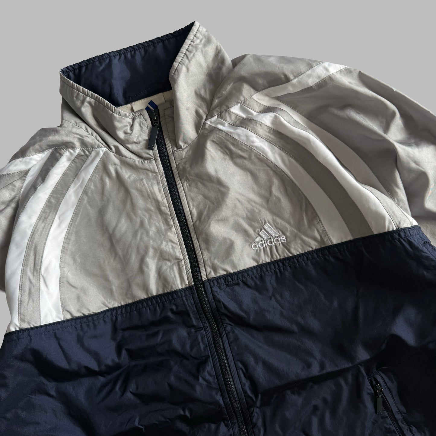 90s Adidas Three Stripe Track Jacket - L