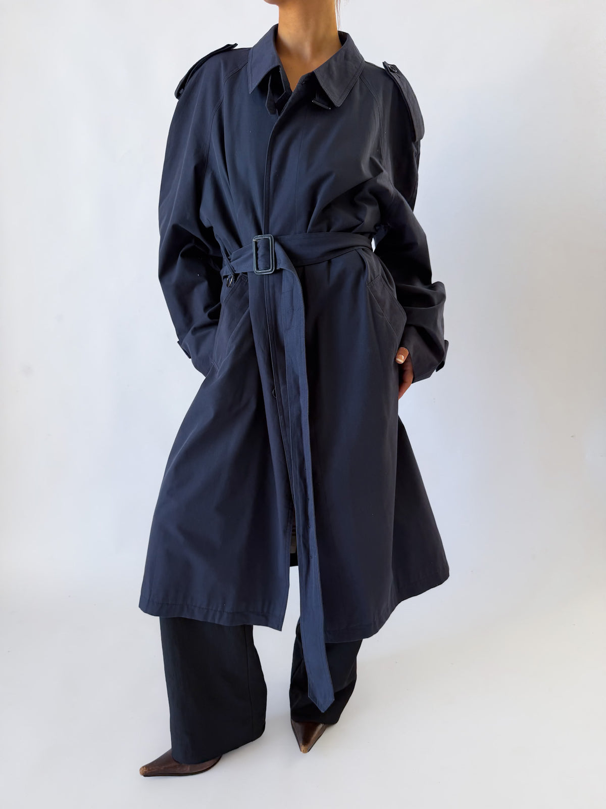 90s Burberry Double Breasted Trench Coat - M