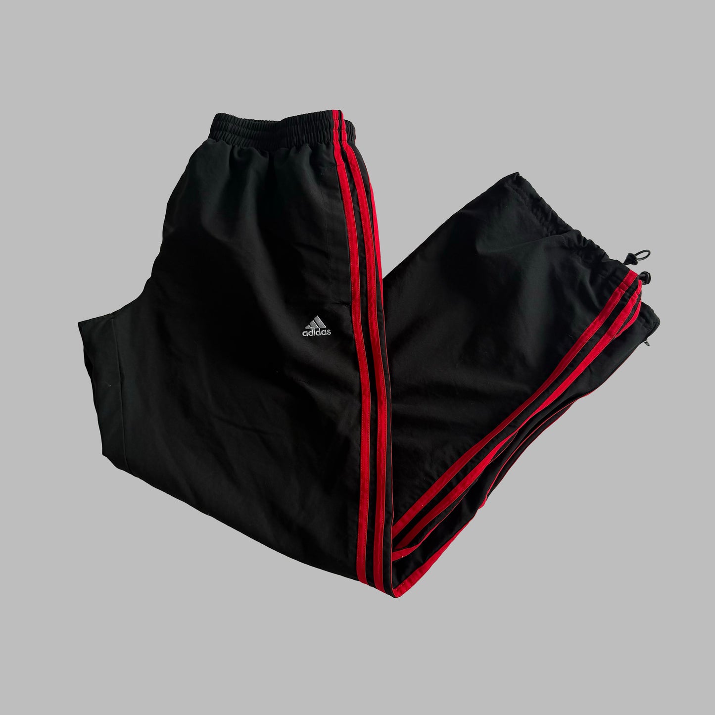 Y2K Adidas Three Stripe Baggy Track Pants - S