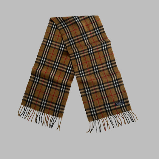 90s Burberry Lambswool Nova Check Scarf