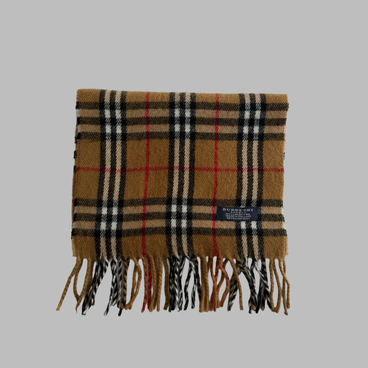 90s Burberry Lambswool Nova Check Scarf