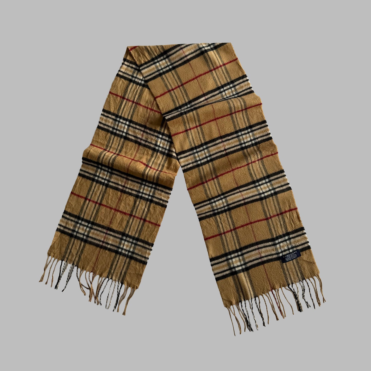 90s Burberry Lambswool Nova Check Scarf