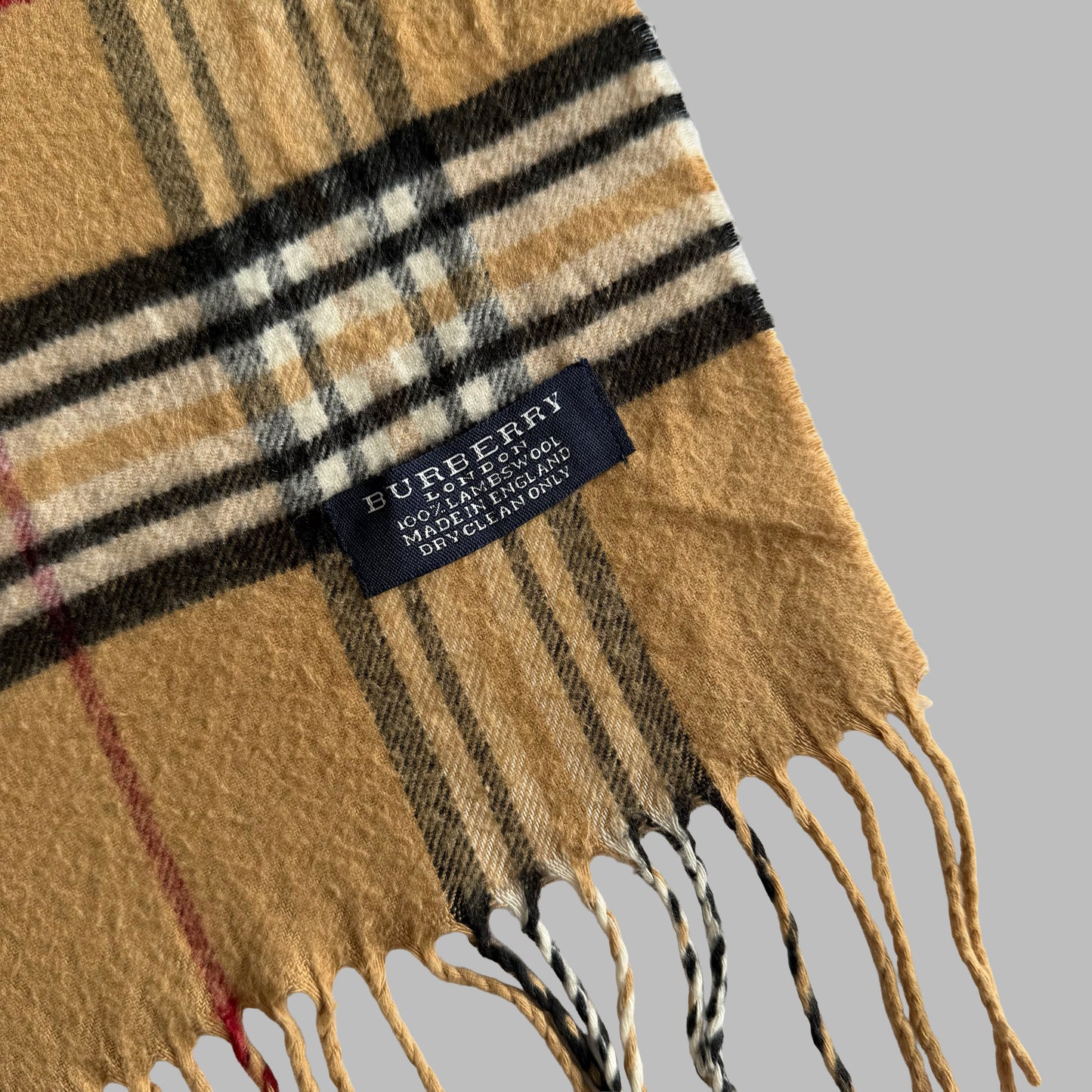 90s Burberry Lambswool Nova Check Scarf