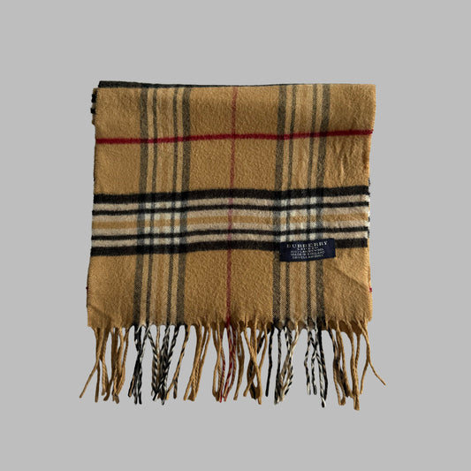 90s Burberry Lambswool Nova Check Scarf
