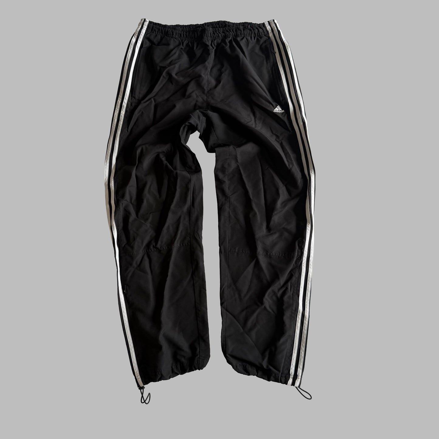 Y2K Adidas Three Stripe Parachute Track Pants - M