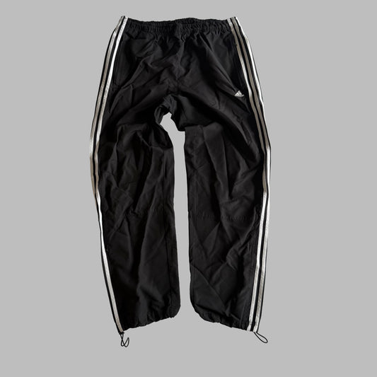Y2K Adidas Three Stripe Parachute Track Pants - M
