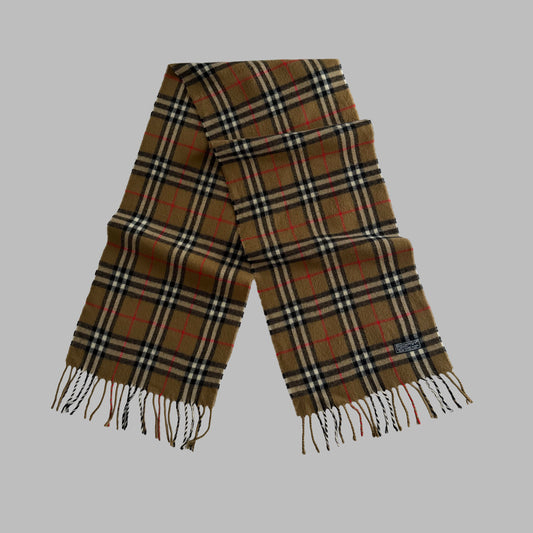 90s Burberry Lambswool Nova Check Scarf